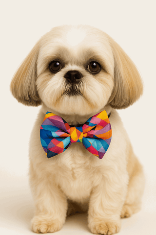 PawTaaka Rainbow Prism Bowtie – Multicolor Pop Edition