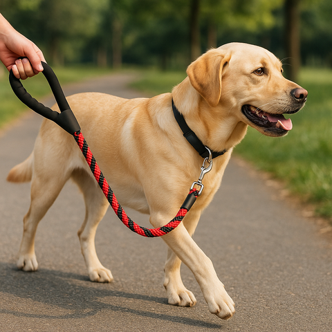 PawTaaka Adventure Grip Dog Leash – Red & Black Rope