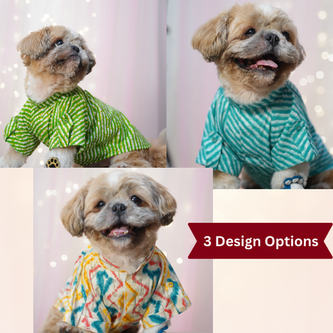 PawTaaka Leheriya Dog Kurta – Choose from 3 Festive Prints