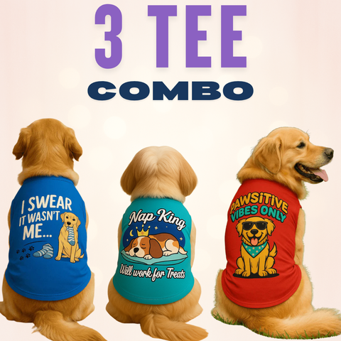 Mischief. Mood. Nap. – 3 Tee Combo Pack for Dogs for ₹1049