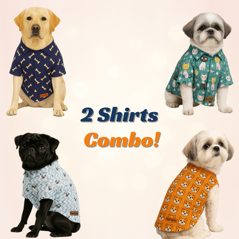 Pick Any 2 Stylish Dog Shirts – Easy Wear Combo for ₹999