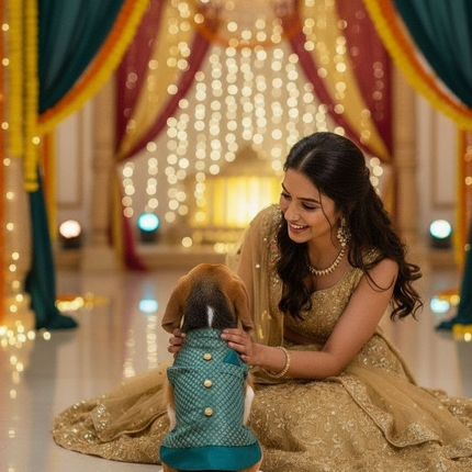 PawTaaka Green Ethnic Dog Kurta – Festivals & Wedding Outfit for Dogs