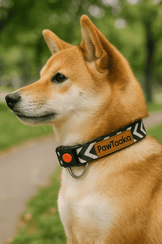 PawTaaka Black Bolt Dog Collar – Chevron Print