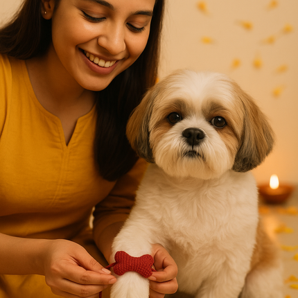 Red Bone Rakhi – Handmade Love for Pets