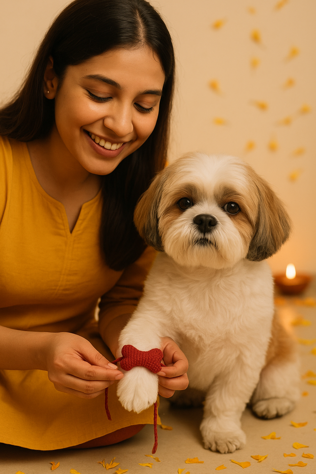 Red Bone Rakhi – Handmade Love for Pets