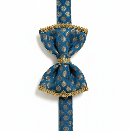 PawTaaka Blue Festive Glam Box | Bow Collar, Bandana & Leash Set for Dogs & Cats