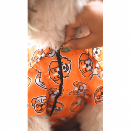 PawTaaka Smiley Faces Dog Shirt – Orange Joy Edition