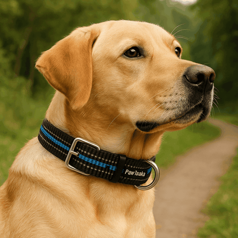 PawTaaka Skyline Dash Dog Collar – Reflective Blue