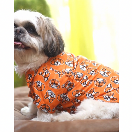 PawTaaka Smiley Faces Dog Shirt – Orange Joy Edition