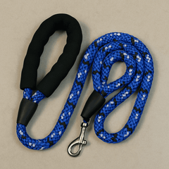 PawTaaka TrailBlazer Dog Rope Leash – Cobalt Blue Patterned