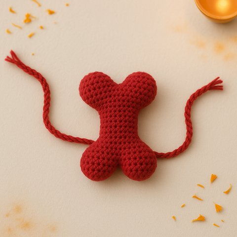 Red Bone Rakhi – Handmade Love for Pets