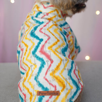 Dog Leheriya Kurta Combo Pack of 2 - Indian Festive Pet Outfit