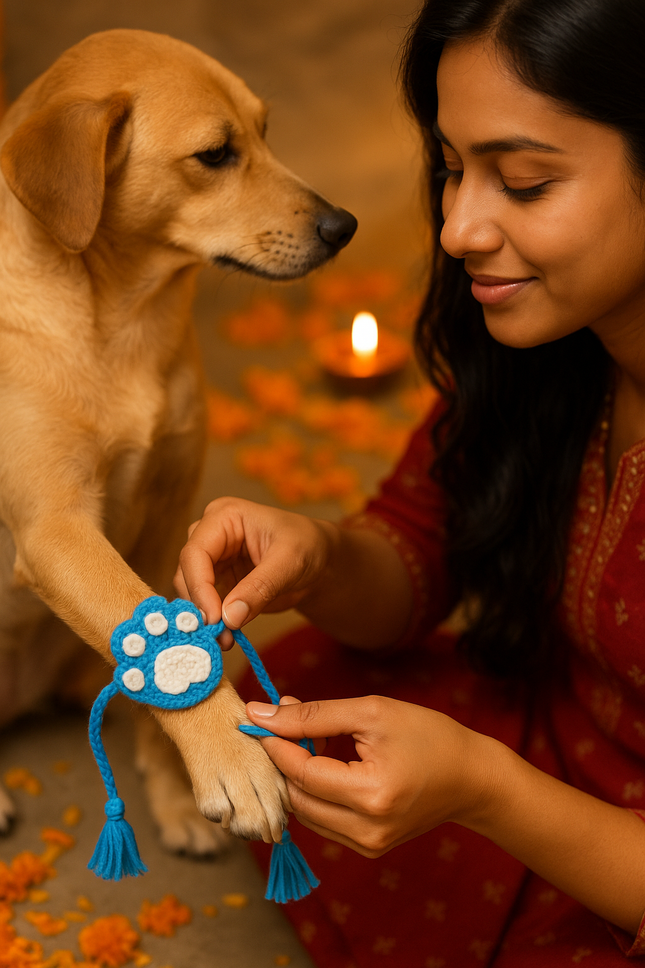 Blue Paw Rakhi – Adorable Handmade Pet Rakhi