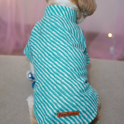 PawTaaka Blue Leheriya Dog Kurta – Festive Vibes