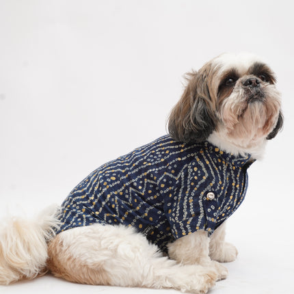 PawTaaka Royal Navy Blue Dog Kurta – Leheriya Festive Vibes