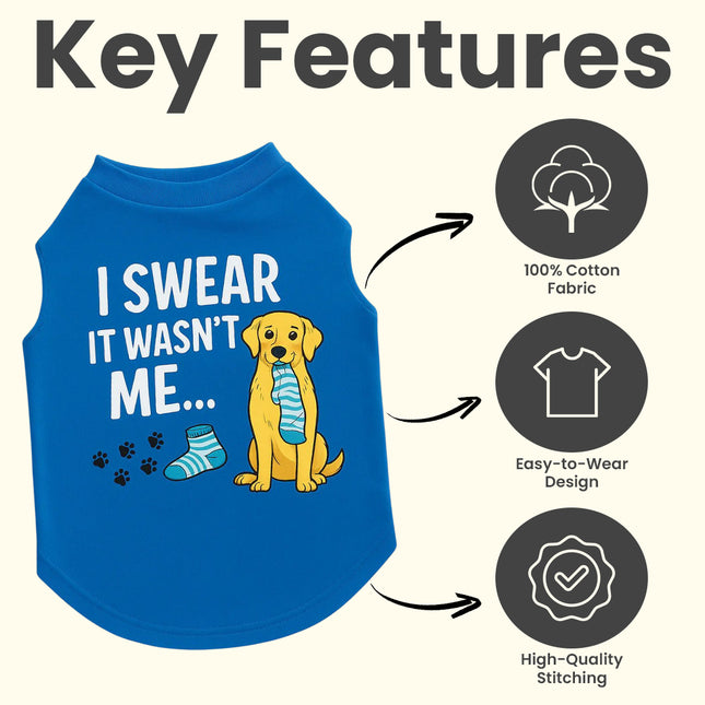 PawTaaka Not Me Dog T-Shirt – Blue Mischief Graphic