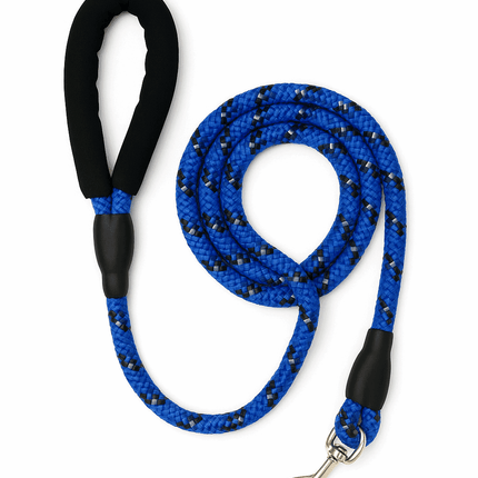 PawTaaka TrailBlazer Dog Rope Leash – Cobalt Blue Patterned