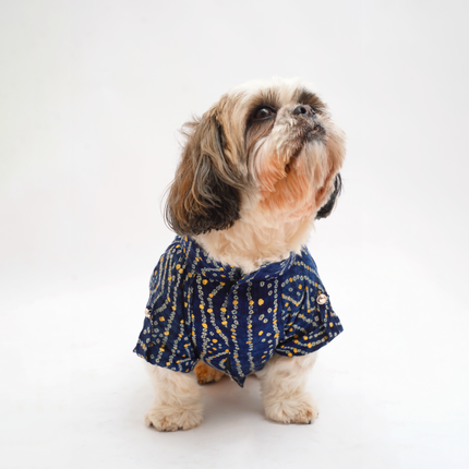 PawTaaka Royal Navy Blue Dog Kurta – Leheriya Festive Vibes