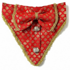 PawTaaka Red Festive Bandana with Bow for Dogs & Cats | Stylish Ethnic Pet Wear