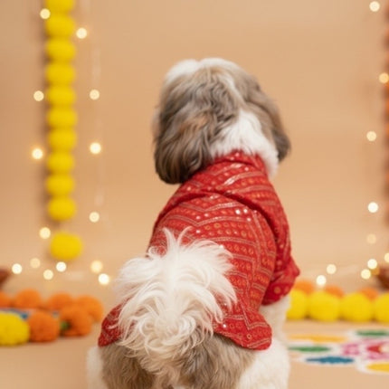Royal Red Kurta for Dogs – Festive & Wedding Ethnic Wear