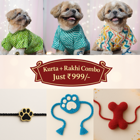 The Pawsh Rakhi Combo – Festive Kurta + Rakhi