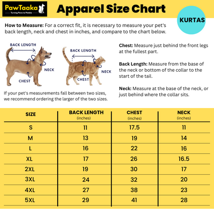 Dog Leheriya Kurta Combo Pack of 2 - Indian Festive Pet Outfit