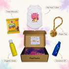 PawTaaka Holi Paws & Play Box – Festive Pet T-Shirt, Toy, Organic Gulal & Treats Kit