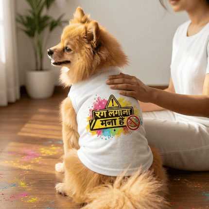 PawTaaka Rang Lagana Mana Hai Dog & Cat Holi T-Shirt