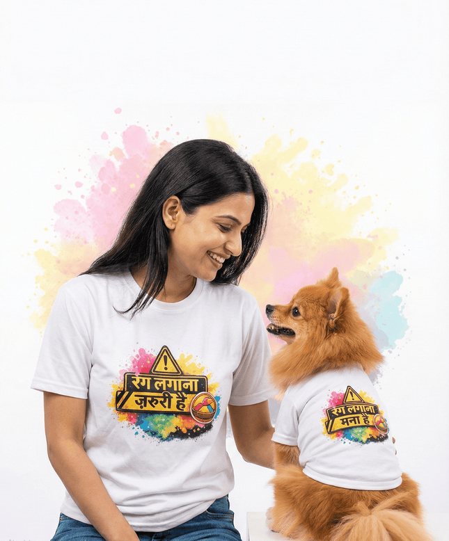 Holi Rang Lagana Twinning T-Shirts – Pet Parent & Dog