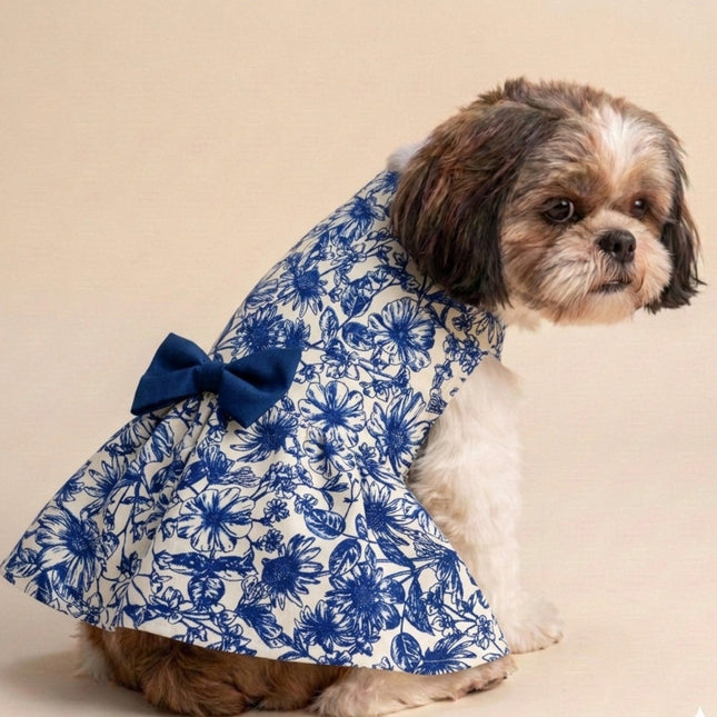 PawTaaka Blue Blossom Dog Dress